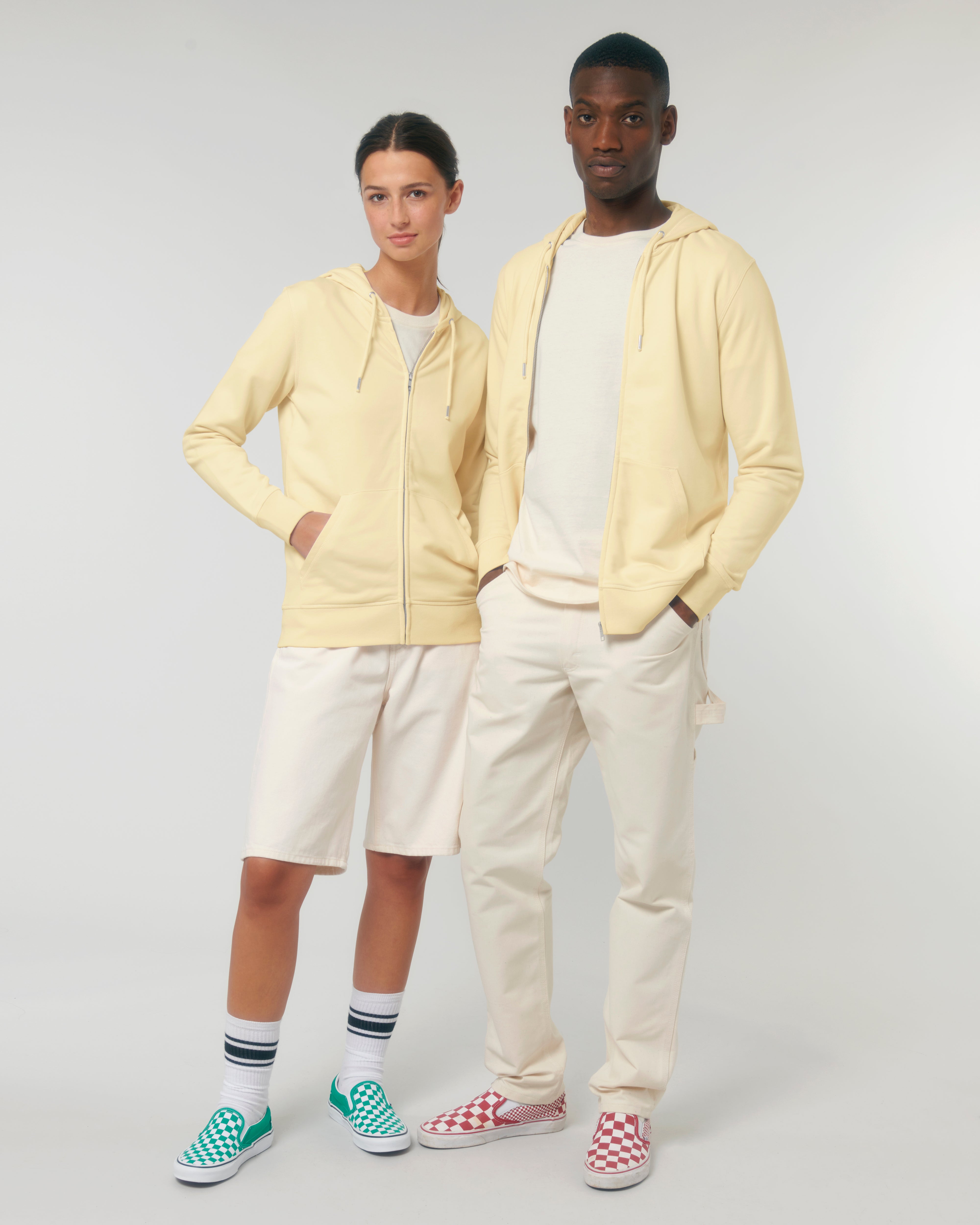 Felpa con zip unisex personalizzabile in cotone bio - 14
