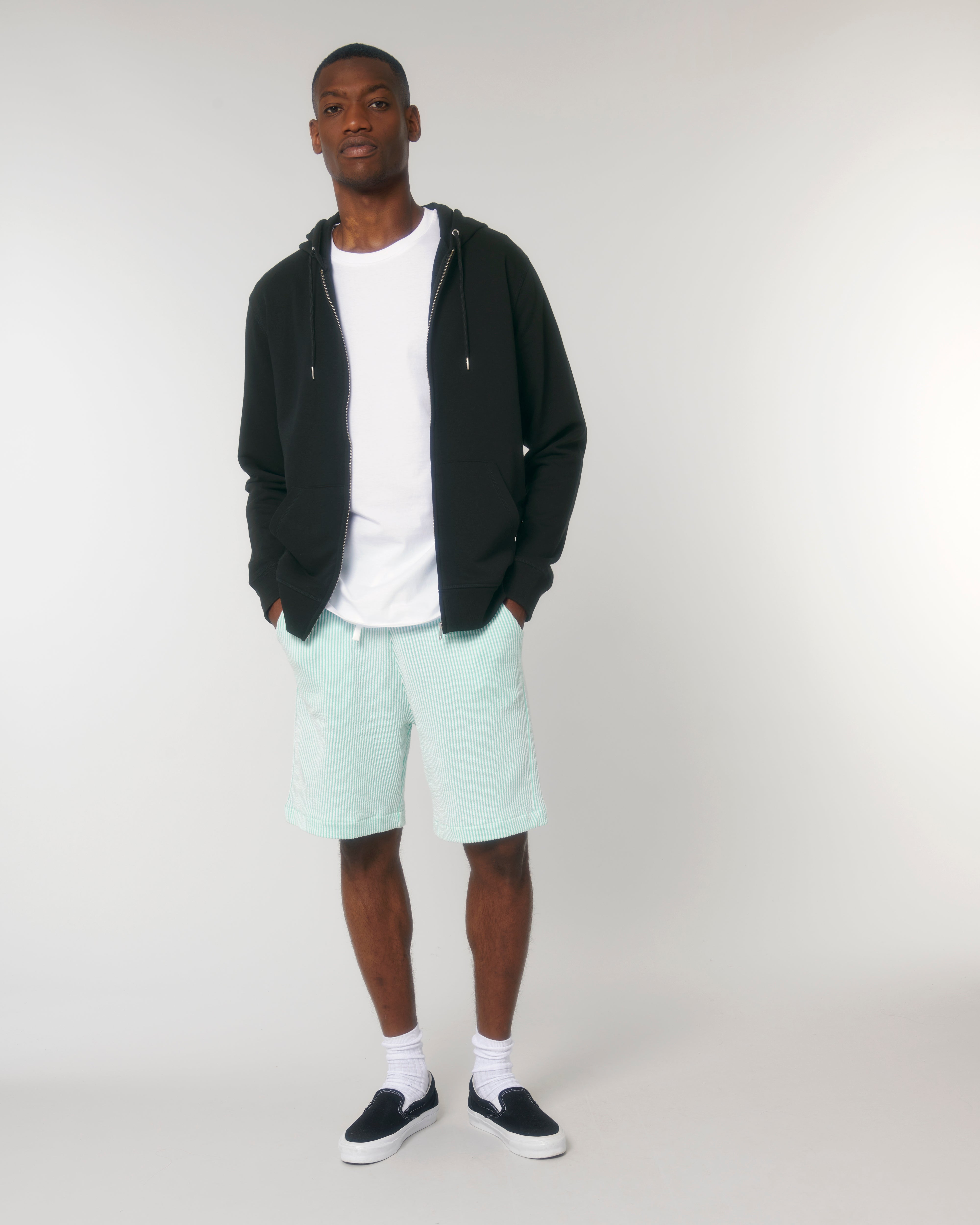 Felpa con zip unisex personalizzabile in cotone bio - 1