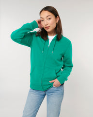 Felpa con zip unisex personalizzabile in cotone bio - 17