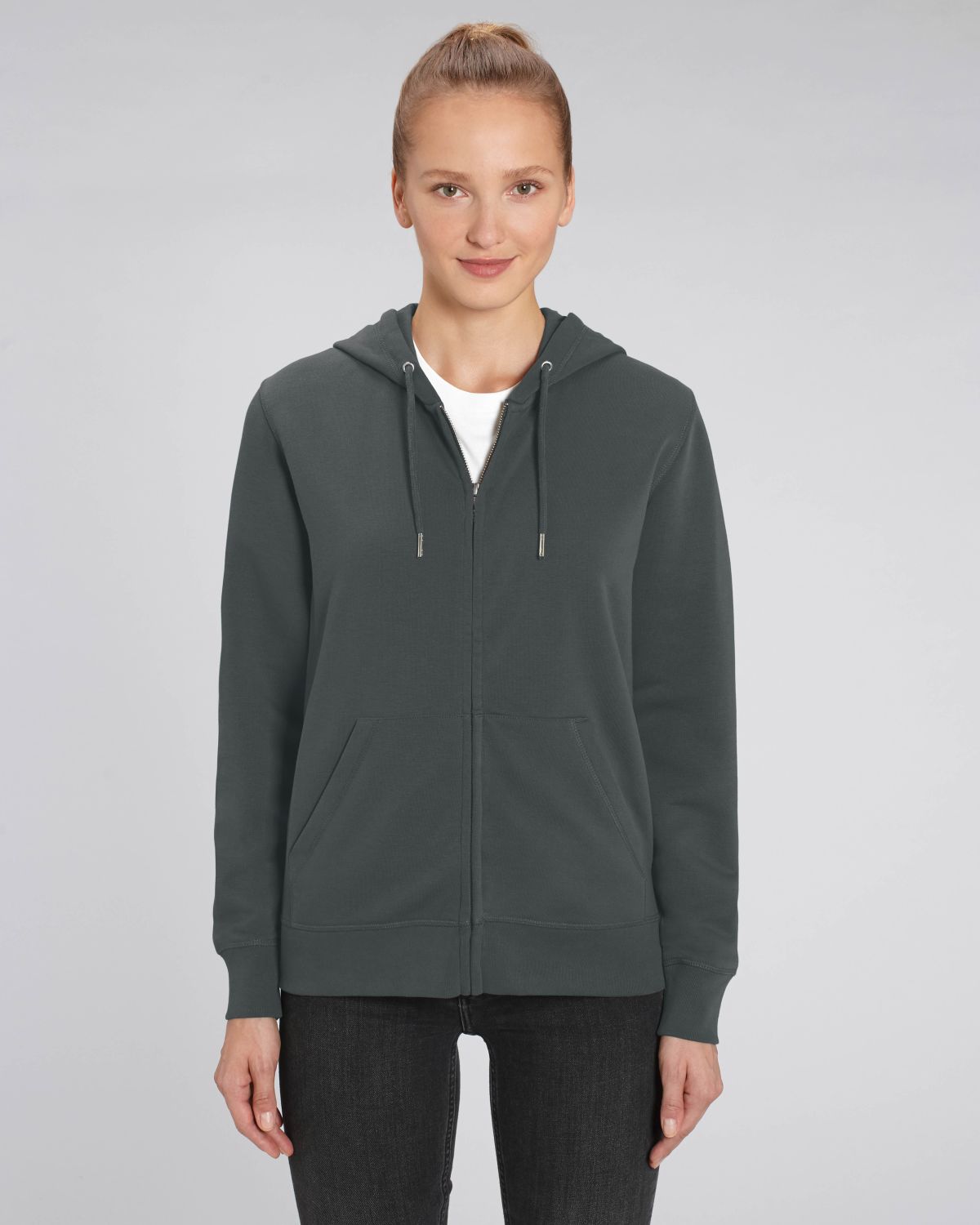 Felpa con zip unisex personalizzabile in cotone bio - 3