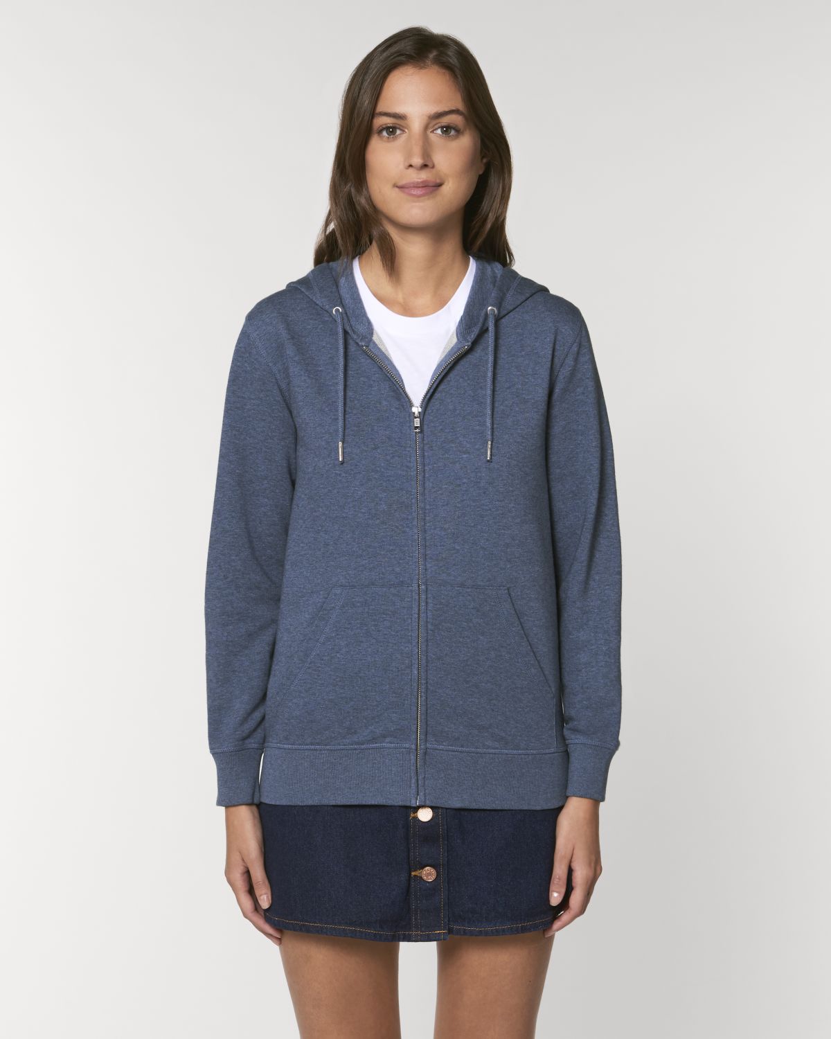 Felpa con zip unisex personalizzabile in cotone bio - 10