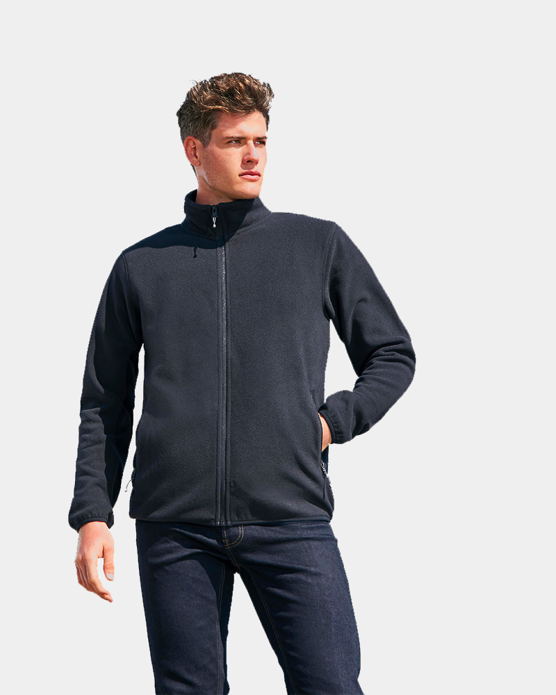 Giacca in micropile riciclato da uomo personalizzabile